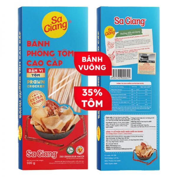 Bánh phồng tôm vuông Sa Giang cao cấp